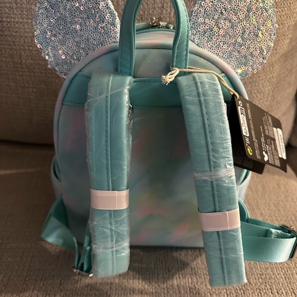 Blue Watercolor Sequin Disney Loungefly Backpack - Picture 3 of 4
